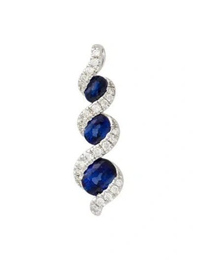 Pre-owned Pendant 14k Sapphire & Diamond Twist  In Multi