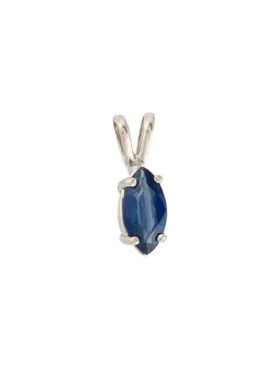 Pre-owned Pendant 14k Sapphire Charm , 0.5" In Blue