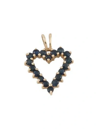 Pre-owned Pendant 14k Sapphire Heart  In Multi