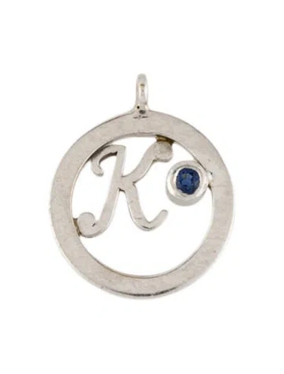 Pre-owned Pendant 14k Sapphire Initial  In Multi