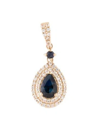 Pre-owned Pendant 14k Sapphire , 0.75" In Multi