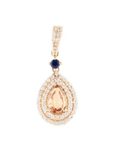 Pre-owned Pendant 14k Sapphire  In Multi