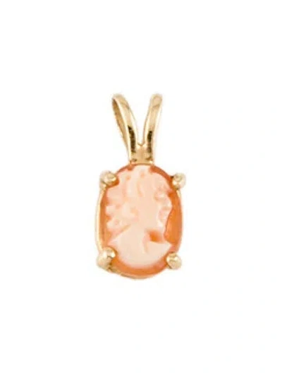 Pre-owned Pendant 14k Shell Cameo  In Multi