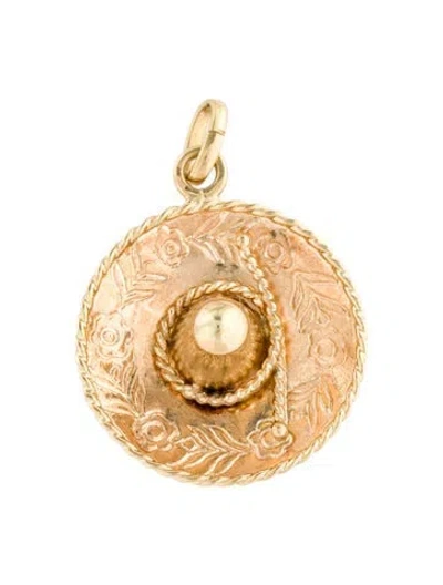 Pre-owned Pendant 14k Sombrero  In Multi