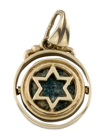 Pre-owned Pendant 14k Star Of David Coin Spinner , 1" In Multi