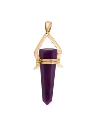 Pre-owned Pendant 14k Sugilite Point  In Multi