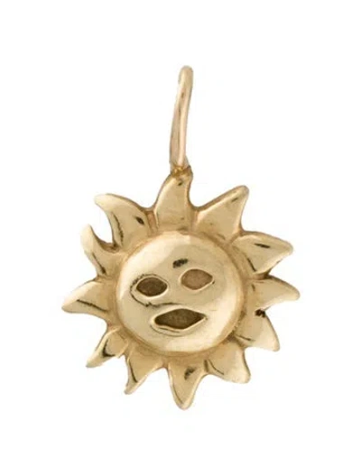 Pre-owned Pendant 14k Sun Charm , 0.75" In Multi