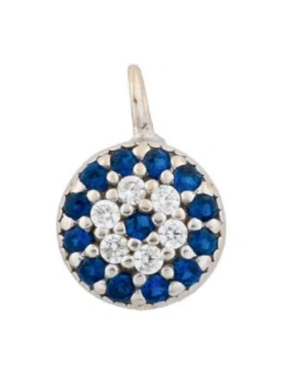 Pre-owned Pendant 14k Synthetic Spinel & Cubic Zirconia Charm  In Multi