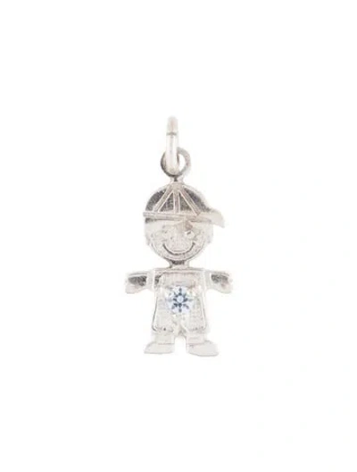 Pre-owned Pendant 14k Synthetic Spinel Boy Charm  In Multi