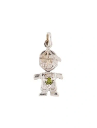 Pre-owned Pendant 14k Synthetic Spinel Little Boy  In Multi