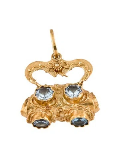 Pre-owned Pendant 14k Synthetic Spinel  In Multi