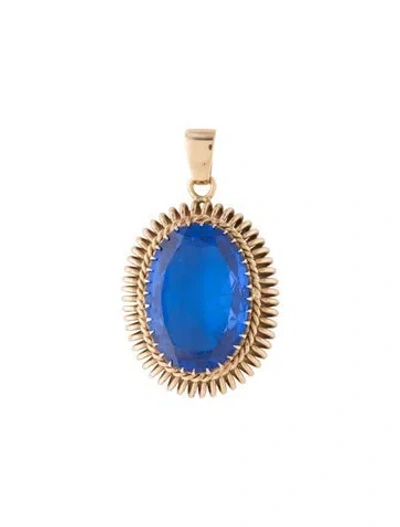 Pre-owned Pendant 14k Synthetic Spinel  Necklace In Multi