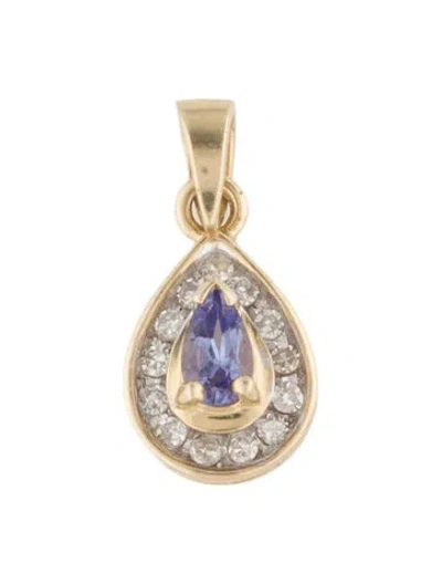 Pre-owned Pendant 14k Tanzanite & Diamond  In Multi