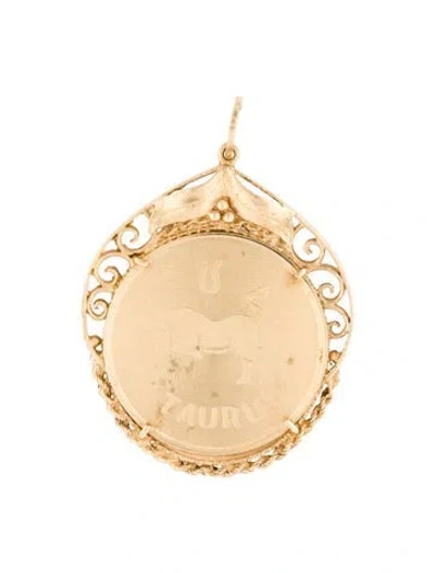 Pre-owned Pendant 14k Taurus  In Multi