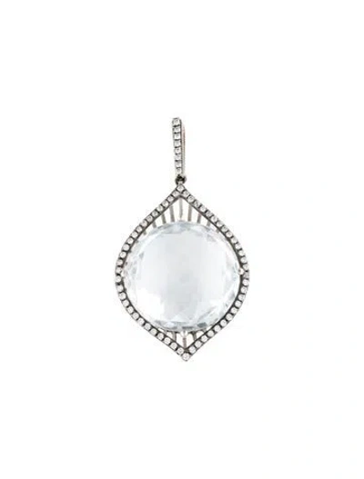 Pre-owned Pendant 14k Topaz & Diamond  In Multi
