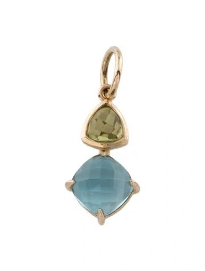 Pre-owned Pendant 14k Topaz & Peridot , 0.75" In Multi