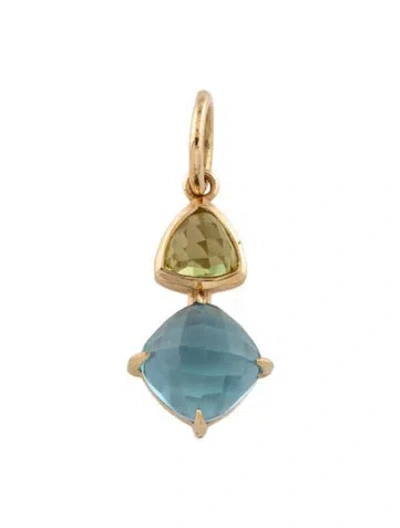 Pre-owned Pendant 14k Topaz & Peridot  In Multi