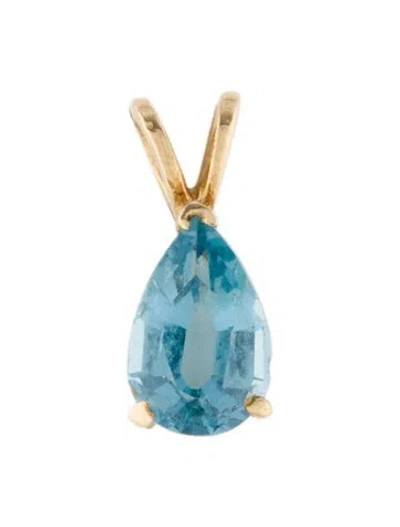 Pre-owned Pendant 14k Topaz Solitaire  In Multi