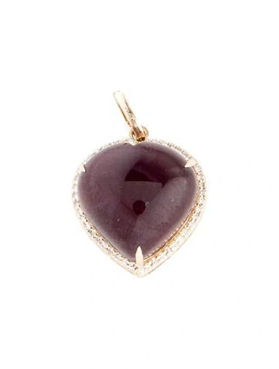 Pre-owned Pendant 14k Tourmaline & Diamond  In Multi