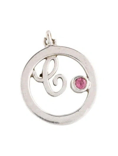 Pre-owned Pendant 14k Tourmaline Inital Charm In Multi