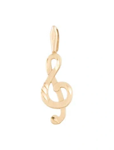 Pre-owned Pendant 14k Treble Clef , 1" In Multi
