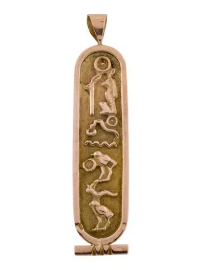 Pre-owned Pendant 14k Two-tone Cartouche  In Multi