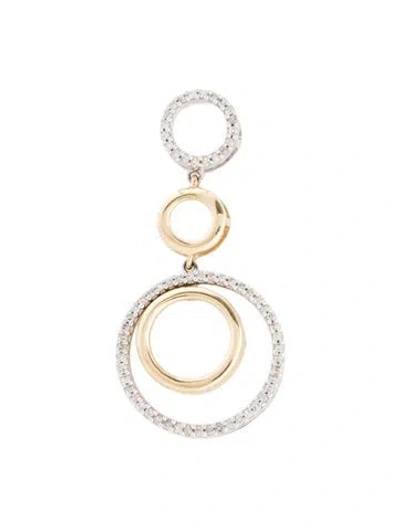 Pre-owned Pendant 14k Two-tone Diamond  In Multi