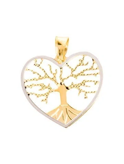Pre-owned Pendant 14k Two-tone Tree Of Life  In Multi