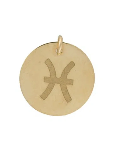 Pre-owned Pendant 14k Zodiac Pisces Charm , 0.5" In Multi