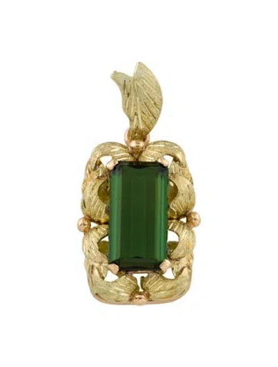 Pre-owned Pendant 17k 3.54ct Tourmaline  In Multi