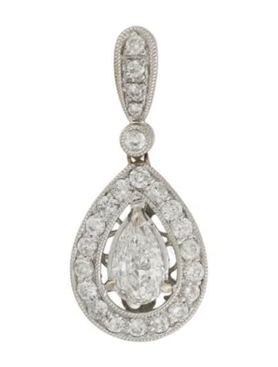 Pre-owned Pendant 18k 1.28ctw Diamond , 1" In Multi