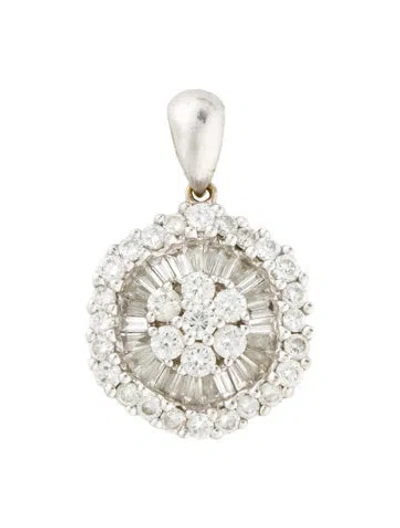 Pre-owned Pendant 18k 1.29ctw Diamond , 1" In Multi