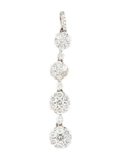 Pre-owned Pendant 18k 1.36ctw Diamond , 1.5" In Multi