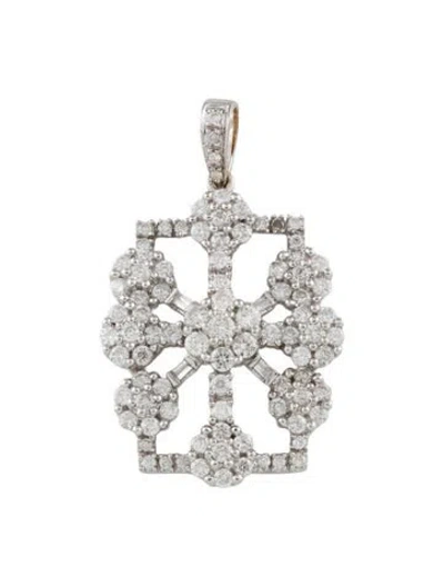 Pre-owned Pendant 18k 1.38ctw Diamond , 1.25" In Multi