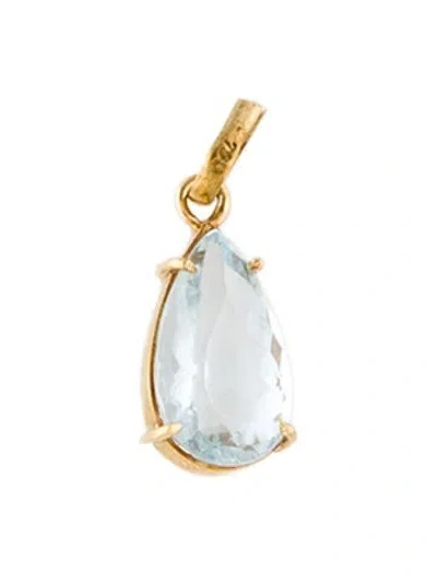 Pre-owned Pendant 18k 2.07ctw Aquamarine  Necklace In Multi