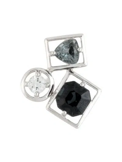 Pre-owned Pendant 18k 2.13ctw Spinel & Sapphire , 0.5" In Multi