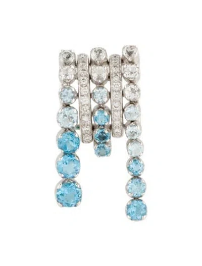 Pre-owned Pendant 18k 2.20ctw Topaz & Diamond  In Multi