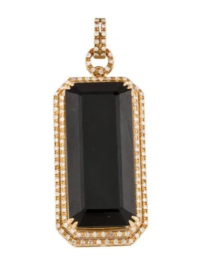 Pre-owned Pendant 18k 22.24ct Tourmaline & Diamond  In Multi