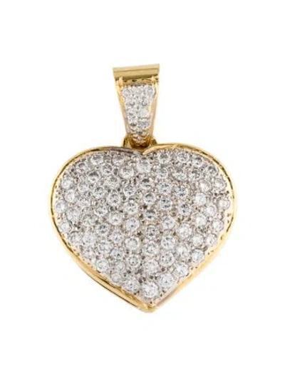 Pre-owned Pendant 18k 2.24ctw Diamond Heart  In Multi