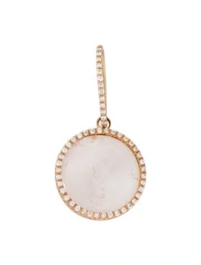 Pre-owned Pendant 18k 24.62ctw Morganite & Diamond , 1.75" In Multi