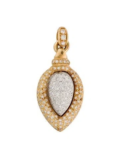 Pre-owned Pendant 18k 2.68ctw Diamond Teardrop , 1.75" In Multi