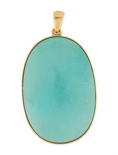 Pre-owned Pendant 18k 27.18ctw Turquoise  In Multi