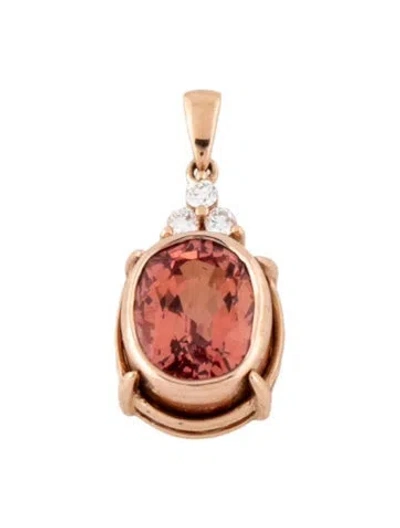 Pre-owned Pendant 18k 3.14ct Synthetic Sapphire & Diamond , 0.75" In Multi