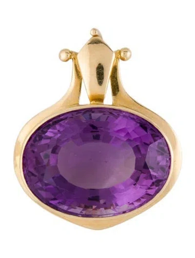 Pre-owned Pendant 18k 39.38ct Amethyst  In Multi