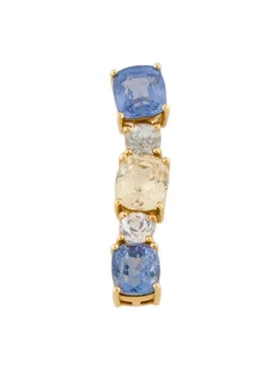 Pre-owned Pendant 18k 4.16ctw Sapphire , 1" In Multi