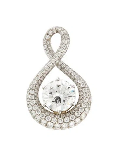 Pre-owned Pendant 18k 4.34ctw Diamond  In Multi