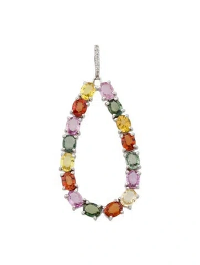 Pre-owned Pendant 18k 4.37ctw Sapphire & Diamond  In Multi