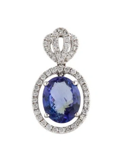 Pre-owned Pendant 18k 4.37ctw Tanzanite & Diamond  In Multi