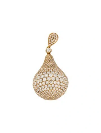 Pre-owned Pendant 18k 4.72ct Diamond Teardrop  In Multi