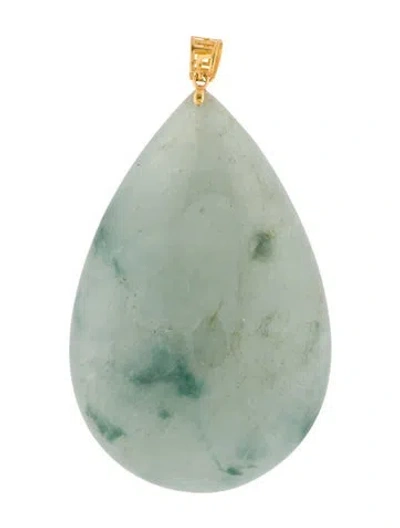 Pre-owned Pendant 18k 52.76ct Jadeite , 1.5" In Multi
